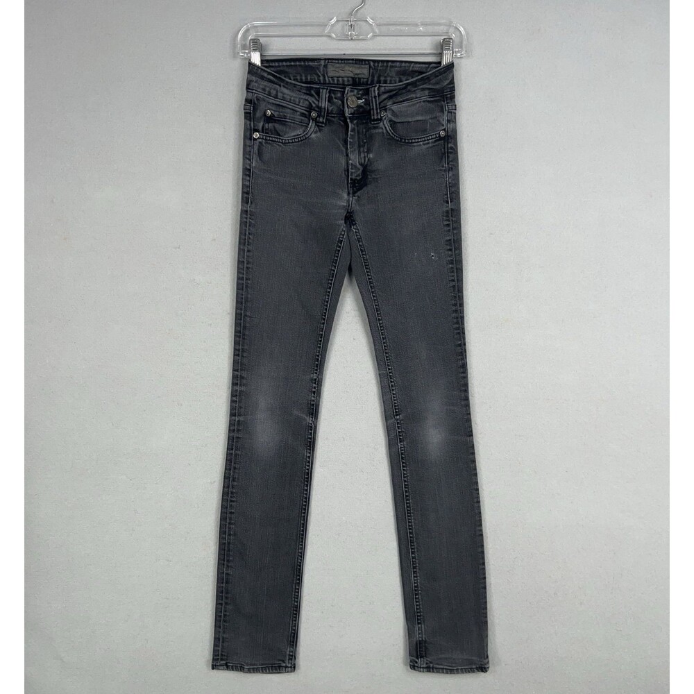 Acne Jeans Jeans Womes 25 Black Denim Hex Cash Skinny Stretch Sweden Distressed